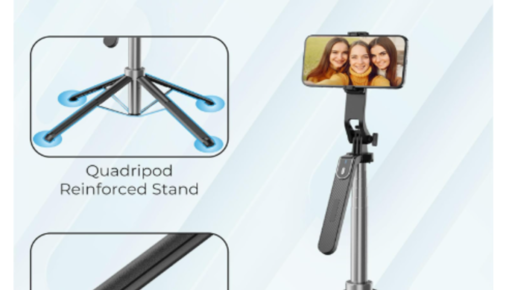 All in One Selfie Stick Balance Handle with 360° Camera Rotation, Gopro Camera Adjustable and Vlog Shoot